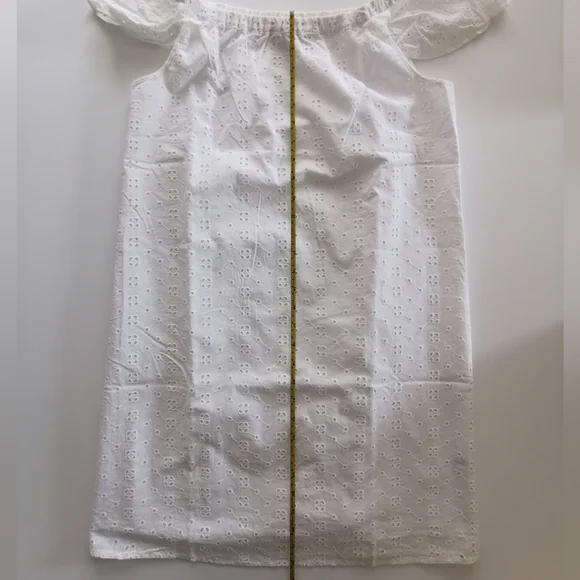 J. Crew White Cotton Eyelet Cap Shoulder Strap Detail Mini Dress - Picture 5 of 6